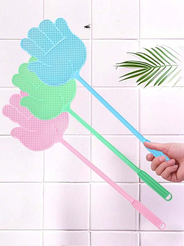 1pc Creative Handheld Fly Swatter, Mosquito Swatter, Random Color, Household Daily Fly Killer, Suitable For Home, Indoor & Outdoor, Classroom, Office, Insect Control And Repellent Supplies