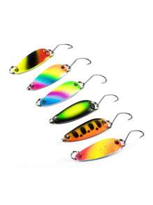 6pcs 3g/2.8cm Colorful Metallic Sequin Single Hook Fishing Lures