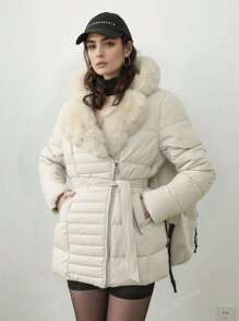 Piumino da donna taglie forti Cappotto ripiegabile con cappuccio imbottito leggero trapuntato