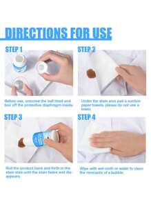 50ml Stain Remover Portable Clothes Rolling Bead,Magic Powerful Cleaner Cleaning Pen Clothes Decontamination,No-Wash Emergency Fast Clear Liquid Roller-Ball Cleaner Clothe Fabric Cleaning Tool