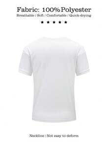 A Custom T-Shirt, Sport, Liberty, Christmas, Custom Men's T-Shirt - Add Pictures (Girlfriend, Boyfriend, Family Photo, Selfie) To Design Your Own Personalized Printed T-Shirt - White - View 4