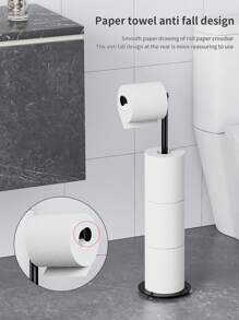 Freestanding Collapsible Paper Holder With Base, Independent Toilet Paper Holder, No Drilling Required, Bathroom & Toilet Backup Paper Storage Rack Bathroom Decor Fall Decor Bathroom Accessories Bathroom Organizer Back To School