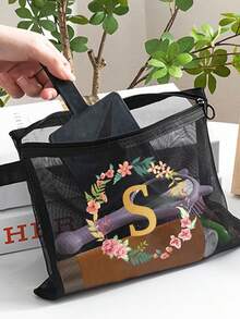 1 透明网眼化妆包，饰有花卉和金色字母印花，非常适合夏季——它款式时尚，配有拉链封口，可折叠，轻便，并且具有防褪色设计。包包、房间装饰、包包、化妆包、梳妆台、旅行、化妆包、旅行必备品、收纳包、储物、旅行必备品、化妆品收纳包、化妆包、化妆品收纳包、收纳包、洗漱包、桌面收纳包、化妆品包、化妆袋、化妆品收纳包、梳妆台配件、化妆袋、化妆包、化妆包、化妆包、化妆包、化妆品收纳包、旅行、化妆袋、包包、梳妆台、化妆袋、旅行必备品、化妆袋、化妆包、包包、旅行必备品、梳妆台配件、小化妆包、化妆袋、化妆品包、旅行必备品、大容量、大化妆包、圣诞礼物、化妆袋、旅行、女士旅行必备礼物、化妆袋、手拿包/小手提包化妆品收纳盒，化妆品整理袋，化妆刷收纳袋，迷你收纳袋，大容量收纳袋