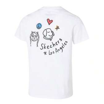 Skechers Knitted Loose Round Neck Short Sleeve T-Shirt, Women Casual Commute Sportswear, P225W304-0019