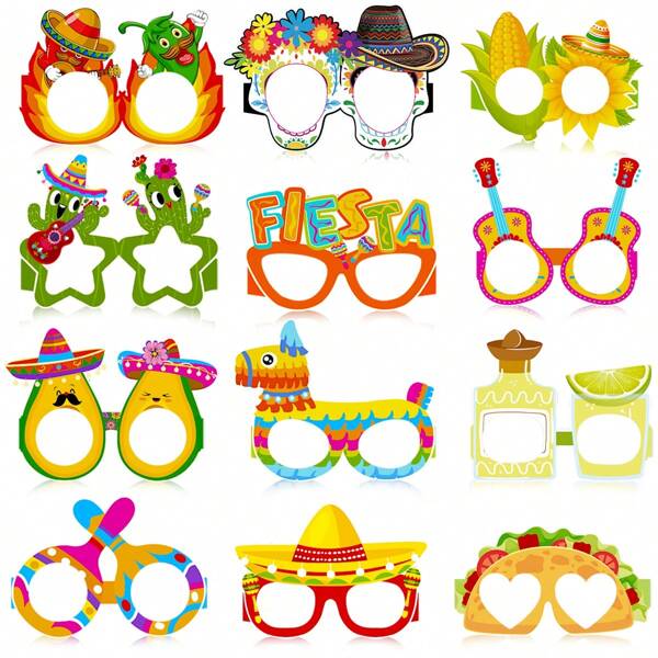 Mexikanische Karnevalsparty dekorative Papierbrille, Kostüm Fotobox Requisiten