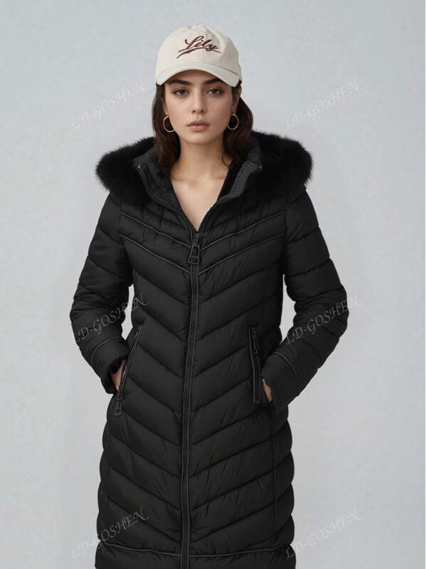 Piumino da donna taglie forti Cappotto ripiegabile con cappuccio imbottito leggero trapuntato