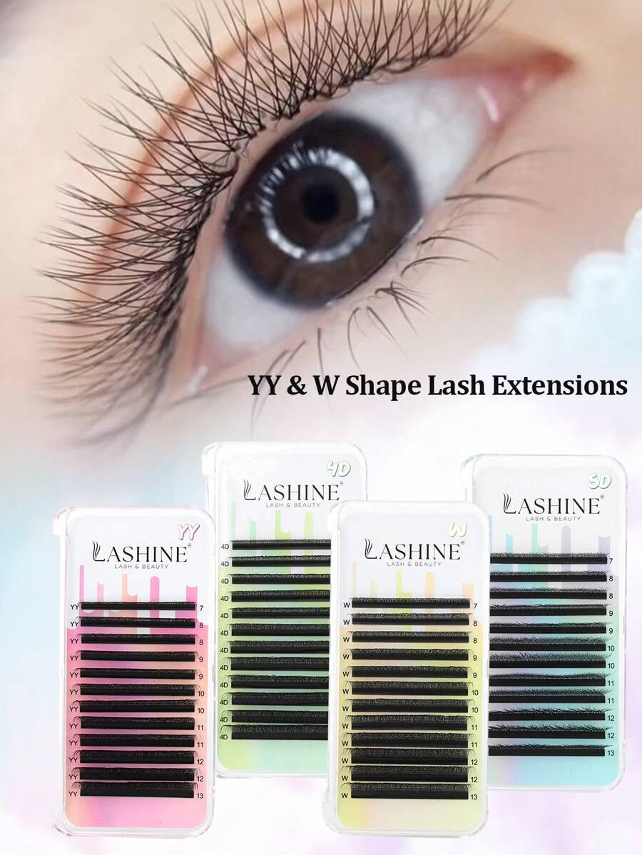 Lashine Lashine 12 Rows 0.07 C Curl 8-15mm Mix Lashes YY/3DW/4DW/5DW/6DW Shape Lashes Natural Soft Lash Tech Supplies Brazilian Eyelash Premade Volume Fan Lashes Extension