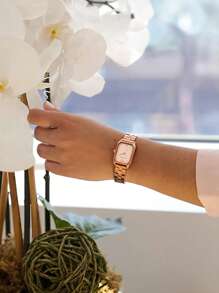 Anne Klein Women's Rose Gold Tone Quartz Watch Ladies Elegant Bracelet Watch With Glossy White Dial Watch For Women With Adjustable Link Bracelet And Jewelry Clasp,AK/3774RGRG