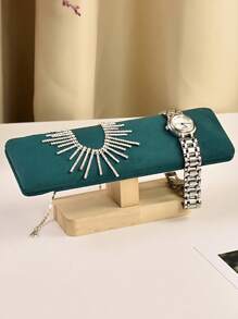 Elegant Wooden Jewelry Display Rack, Single-Layer Bracelet Stand, Watch And Necklace Organizer, Stylish Home Decor Storage Box