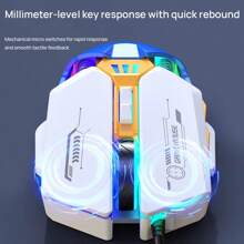 Acer Wired Mouse OMW212 Colorful Atmosphere Breathing Light E-Sports Gaming Mouse Resolution Up To 7200DPI Non-Slip Scroll Wheel Ergonomic Comfortable Feel Black And Orange