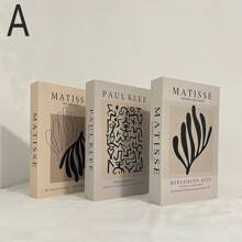 3 Peças Decoração de Livro Falso Dobrável Moderna, Estante de Livros Decorativa Minimalista Ornamento de Mesa