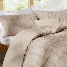 Luxurious Tufted Boho Comforter Set Queen Size - Premium Beige Bedding Ensemble With 3-Piece Shabby Chic Embroidery, Ideal Gifts For Women, Soft Jacquard Queen Comforter For All Seasons - 09 - 卡其色 - 優雅 - 查看 4