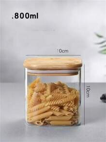 1/4 Piezas Tarros cuadrados de vidrio borosilicatado de alta calidad, contenedores de almacenamiento de alimentos transparentes con tapa hermética, apilables y reutilizables para granos, carnes, frutas y verduras, organización de cocina