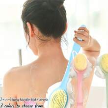 2 Stück/1 Stück ergonomische Langstiel-Badbürste, Dusch-Rückenbürste mit Ball, 2-in-1 Badbürste, weiche Mehrzweck-Badbürste, doppelseitige Badbürste, Badbürste mit weichen Borsten und Massagefunktion, Peeling-Badbürste, weiche Borsten Langstiel-Rückenbürste, mit Duschschwamm, Erwachsenen-Badbürste, Rückenbürste und Luffa, Badbürste mit weichen Borsten und langem Griff, Heim & Leben, Badezimmerbedarf, Duschzubehör, Badbürsten, Schwämme und Luffas, Paarartikel, Schul-Rückkehr-Bedarf