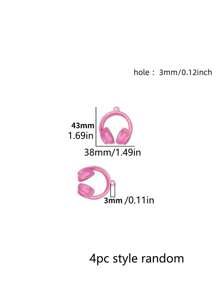 4pcs Style Random Acrylic Pendant Accessories Headphones Gradient Pendant Hole Accessories DIY Keychain Material Bag Pendant Bead Decoration Holiday Gift