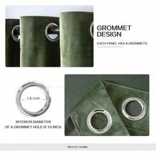 2 Panels Blackout Curtains Solid Soft Grommet Mustard Yellow Thermal Insulated Soundproof Room Darkening Curtains/Drapes/Panels Fall Living Room Bedroom 52 X 90 Inch - 橄欖 - 查看 2