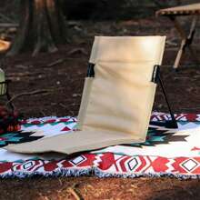 Tragbarer Outdoor Camping Stuhl, Garten Park einzelner lässiger Relaxstuhl mit Rückenlehne und Kissen, Picknick Camping klappbarer Strandsessel
