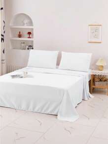 Juego de cama de tres piezas, de varios tamaños (90/105/135/150/180/200) y colores, conjunto de suave y sin estampados, ropa de cama moderna y sencilla, sábanas de un solo color, textil hogareño, color puro que no se descolora ni pierde brillo.