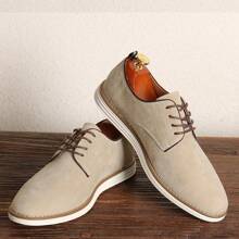 Men's Casual Lace-Up Suede Oxford Sneakers – Lightweight Soft Sole Dress Shoes For Work & Daily Wear