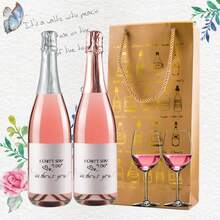 علامات صغيرة على زجاجات الشمبانيا للطلب من الصديقات لحضور حفل الزفاف - مجموعة من 10/20 - فكرة هدية صندوق "لا أستطيع أن أقول نعم دونك"