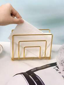 Portafazzoletti - Portafazzoletti in stile nordico con base in ferro e legno - Per caffè, hotel, ristoranti, caffetterie - Supporto per conservazione fazzoletti - Portanапкin in metallo