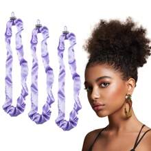 3 bandeaux réglables de couleur unie à haute élasticité. Liens pour cheveux, bandes pour cheveux DIY ne nuisant pas aux cheveux. Simulation de corde à cheveux en soie, bandes  pour usage quotidien, de loisir et de sport. Convient pour tenir la queue de cheval.