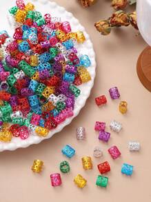 200pcs/Pack Aluminum Hair Rings For Kids' Braids, Colorful Hair Accessories For Girls