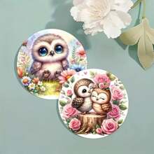 6 pièces/set Sous-verres en bois design hibou - cadeau de pendaison de crémaillère unique - sous-verres comme cadeaux pour les fêtes - décoration de salon, convient pour offrir en cadeau