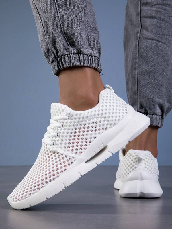 Men's Mesh Hollow Breathable Casual Shoes, Lightweight & Comfortable Walking Shoes
