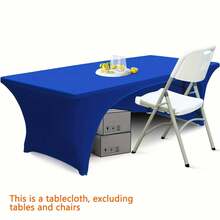 BRISCOES HOMEWARE 1 件长方形全弹力桌布，涤纶抗皱贴合桌布，弹性好，平滑贴合，可水洗，适用于婚礼、新娘送礼会、生日、节日、新年装饰、厨房、餐厅、户外派对、露台聚会、办公桌、会议桌