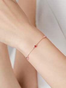 Pulseiras de corrente ajustável de zircônia colorida de prata esterlina 925 da moda para mulheres, joias para festa de aniversário, presente