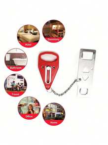 1pc Travel Portable Door Lock Extra Lock, Secure When Traveling And Staying In Hotels, Provide Extra Privacy And Security Portable Door Lock Home Security Door Lock Travel Locks For Additional And Privacy Perfect