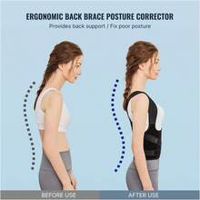 2025 Newest 1pc Back Brace Posture Corrector For Women And Men Back Straightener Scoliosis And Hunchback Correction Fully Adjustable Shoulder Support Spine Corrector Support Adjustable Posture Trainer Gym Accessories Lumbar Girdles - Black - View 6