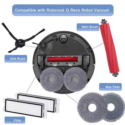 Accessories For Roborock Q Revo / P10 Robot Vacuum Cleaner Replacement Parts Set For Roborock Q Revo Accessories