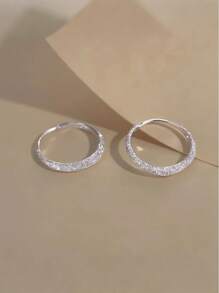 1 Pair Simple Elegant Starry Sky Frosted Silver Color Earrings, For Daily Wear And Events