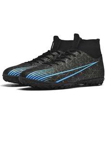 Athletic Soccer Football Cleats Astro Turf Soccer Football Shoes - Black - View 2