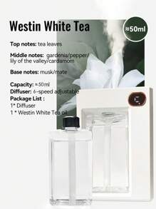 Rechargeable Aromatherapy Diffuser, 6 Modes Essential Oil Diffuser, Air Freshener Diffuser For Home, Car, Bathroom Odor Removal, Humidifier, Commercial Use, Fragrance Options: Coconut, Sandalwood, Ocean, White Tea, Jasmine, Forest