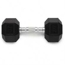 Mancuerna hexagonal de goma individual de 20 libras - 20 libras - Ver 1