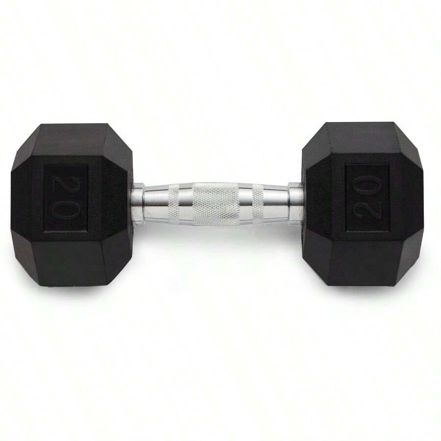 Mancuerna hexagonal de goma individual de 20 libras - 20 libras - Ver 1