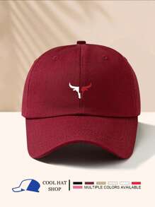 1 pièce Casquette de baseball unisexe avec imprimé minimaliste de tête de taureau, chapeau de soleil, chapeau de sport décontracté pour homme et femme, adapté aux déplacements quotidiens