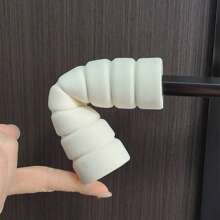 6 件/套门把手套 | 柔软、可重复使用的保险杠把手套，适用于家居和装饰 - 螺旋套，夏季防热，冬季防寒，多种颜色（米色、棕色、绿色、粉色、紫色）