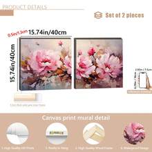 1/2 cái/bộ Tranh in nghệ thuật vải canvas hoa mẫu đơn hồng không khung - Trang trí tường hiện đại, thực vật, hoa sống động cho phòng khách và phòng ngủ, Áp phích hiện đại chân thực với tán lá đỏ và xanh lá cây phong phú, Trang trí nhà sang trọng, Trang trí phòng, Áp phích, Nghệ thuật treo tường, Đồ trang trí phòng - Nhiều màu - Xem 13