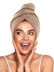 1pc Microfiber Hair Towel, Soft Quick Dry Hair Wrap, Minimalist Solid Color Bathroom Towel, Super Absorbent Hair Turban, Anti-Frizz Wet Hair Shower Cap, Bathroom Accessories