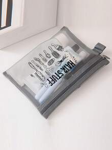 Mesh Cosmetic Bag With Hair Accessory Pattern, Multifunctional Cosmetic Pouch, For Clips, Headbands, Air Cushion Storage Portable Storage Bag, Makeup Bag, Skincare Bag, Travel Essentials, Dormitory Supplies, Wedding Bride Gifts, Mother Giftsvacation Summer Holiday Back To School School Stuff Bag For School Travel Bag For Women Makeup Bag For Travel - Multicolor - View 9