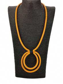 MARLIWOO 1 Piece Simple Hollow Pendant Necklace, Vintage Casual Style Fashion Accessory For Women - Multicolor - View 7