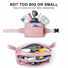 LATMAP Bumbags For Ladies,Gym Bag Women,Fanny Pack For Women Small Fashion Waist Packs Nylon Cross Body Bag Women Waterproof Money Belts For Travel Sports,Back To School Season Essentials & Holiday Essentials - Pink - View 7