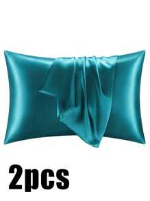 Luxurious Silky Soft Pillowcase - Breathable Skin-Friendly Cool Feel, Solid Color With Envelope Closure - Machine Washable Bedding Washed Silk Pillowcase Single Ice Silk Satin Silk Faux Silk Pillowcase Christmas Gift