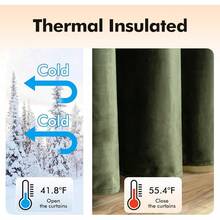 2 Panels Blackout Curtains Solid Soft Grommet Mustard Yellow Thermal Insulated Soundproof Room Darkening Curtains/Drapes/Panels Fall Living Room Bedroom 52 X 90 Inch - 橄欖 - 查看 5
