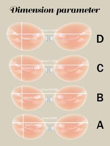 1 Invisible Silicone Bra (With An Upgraded 10-Piece Disposable Non-Woven Fabric Flower-Shaped Milk Patch), Adhesive Push-Up Bra (Upgraded Version: Stronger Adhesion), Women's Bra Cover, Invisible Push-Up Bras And Bra Accessories Suitable For Women's Bras - Baby Pink - View 9