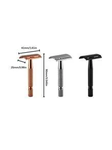1 pièce Support de rasage pour homme, kit de rasage manuel classique avec support en alliage de zinc pour rasoir, support de rasage à ouverture par torsion, sans lame de rasoir